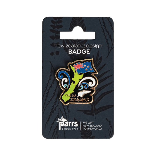 195B - Badge Map, Flag & Fern