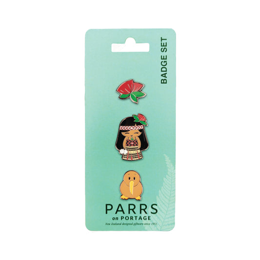 240BS - Badge Maori Girl Set of 3