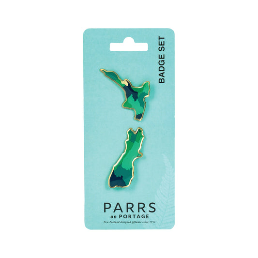 250BS - Badges New Zealand Map Set of 2