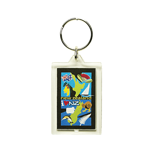 270K - Keyring Acrylic NZ Icons & Map