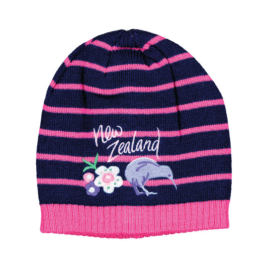 BCKBFN - Beanie Childs Kiwi & Bouquet Flowers Navy