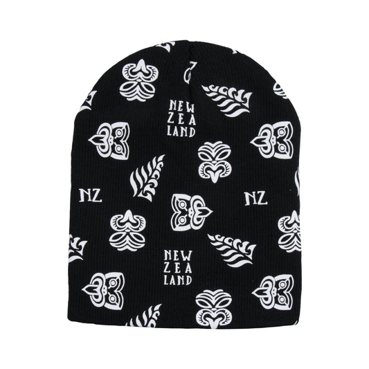 BSTBL - Beanie Silver Fern Teko Black