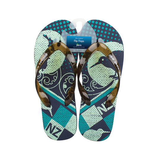 FFKMNS - Flip Flop Kiwi & Map Navy Small