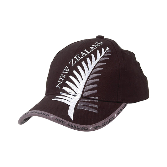 HBFBL - Hat Brushed Silver Fern - Blk