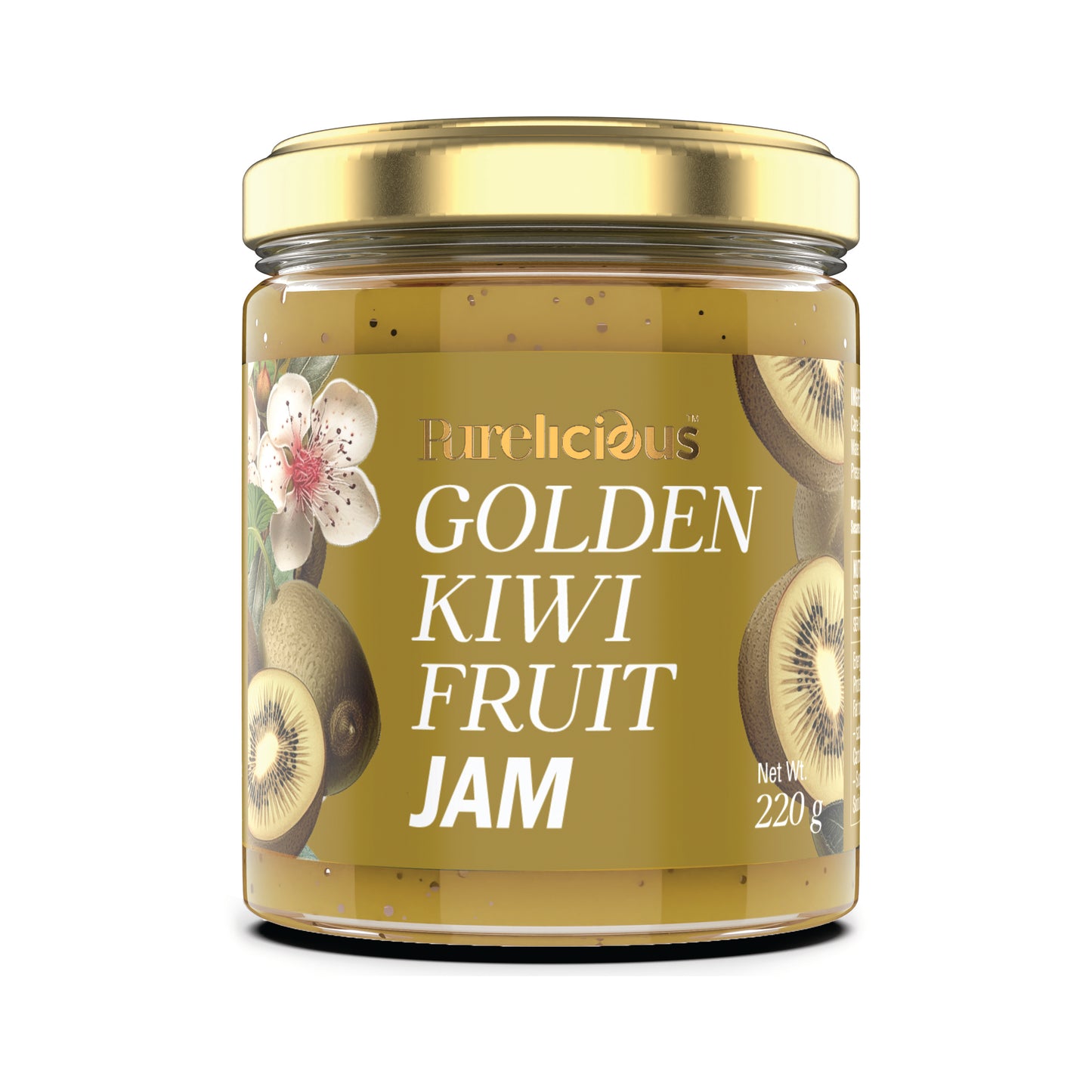 PLJGK - Purelicious Large Jam Golden Kiwifruit 220g
