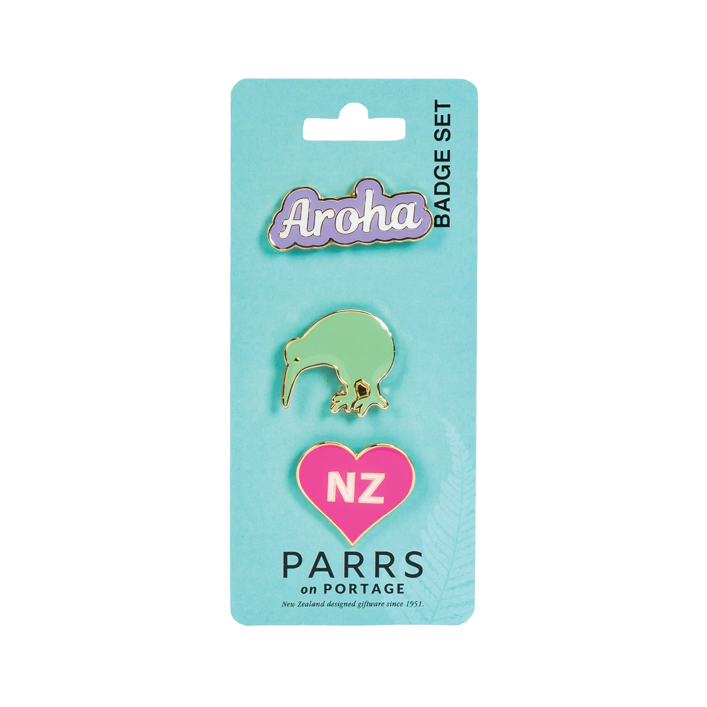 253BS - Badges Aroha & Kiwi Set of 3