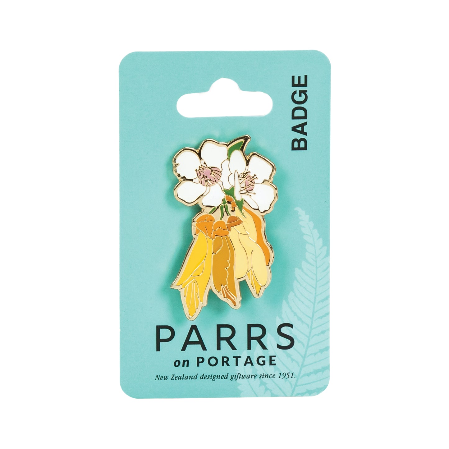 265B - Badge Manuka & Kowhai Flowers