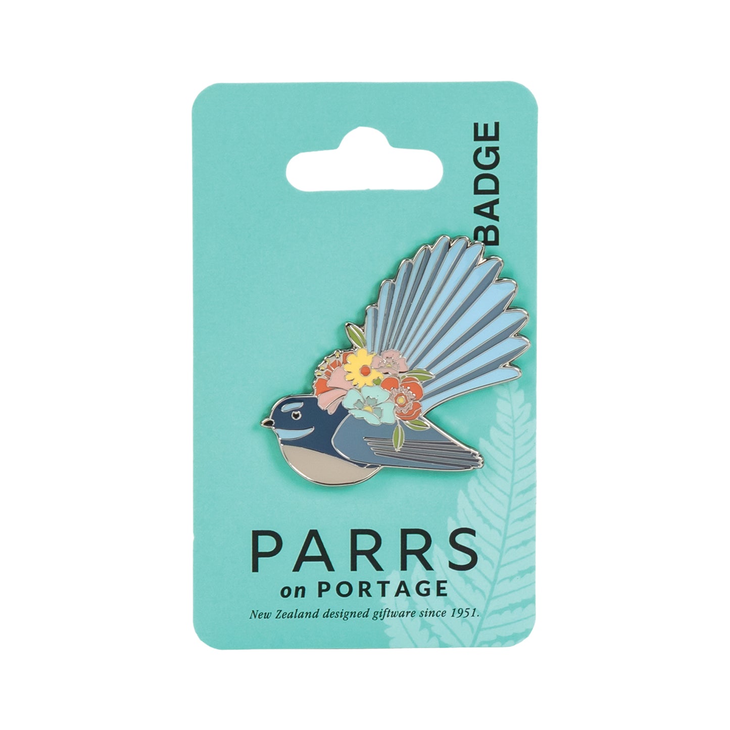 266B - Badge Fantail with Flowers