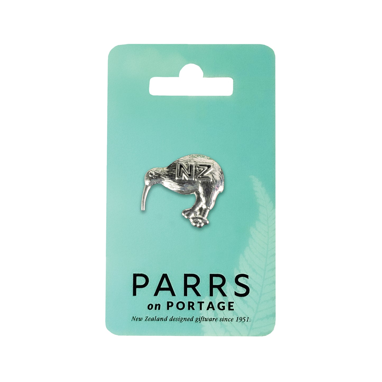 75B - Badge Kiwi NZ Silver