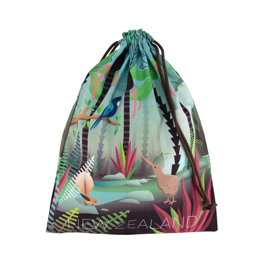 ABSBB - Accessory Bag NZ Scene Birds & Bush