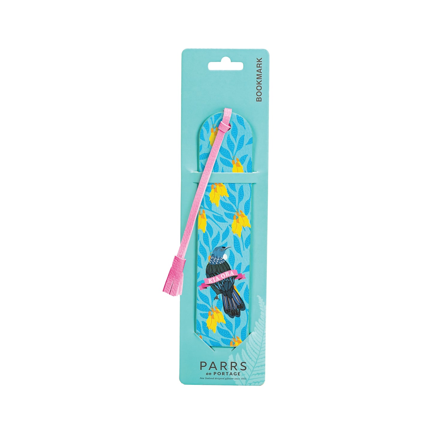 BMPKOFT Bookmark PU Kia Ora Florals Tui Blue