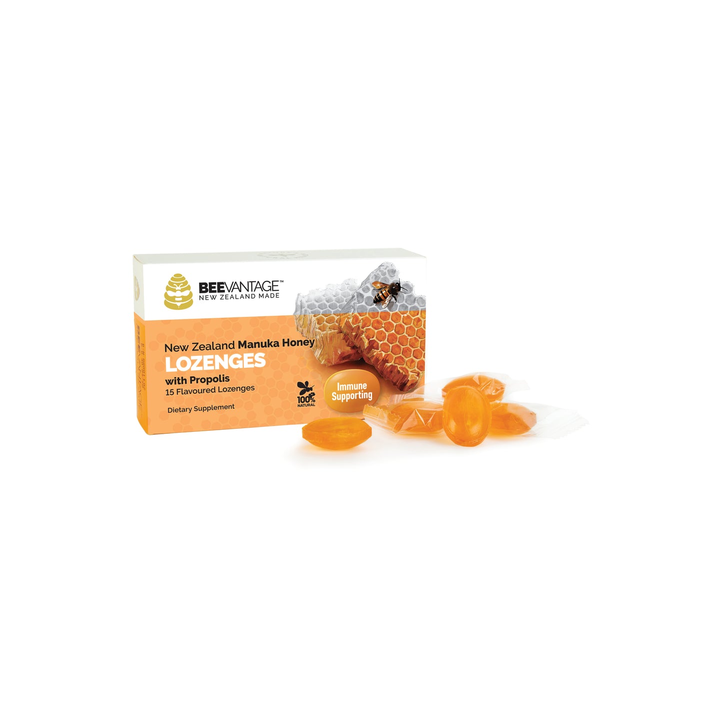 BVLMPR - BeeVantage Lozenges Manuka Honey and Propolis 15 Pack