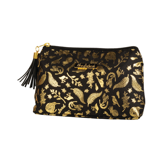 CBBGB - Cosmetic Bag Black and Gold Birds