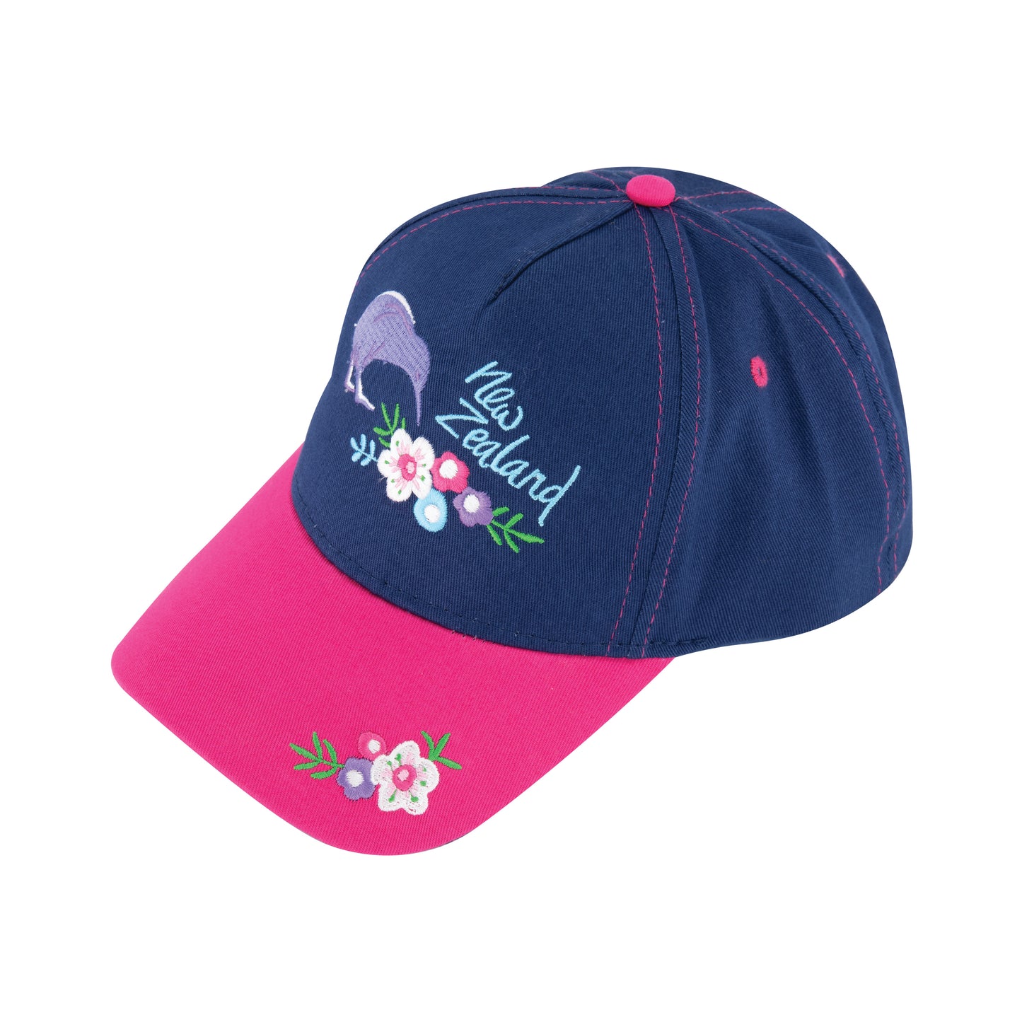 CHKBFN - Childs Hat Kiwi & Bouquet Flowers Navy 54cm