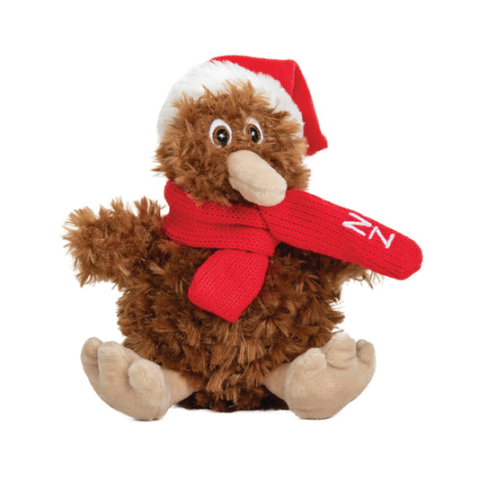 CKTSH - Christmas Kiwi Toy w/Santa Hat 15cm
