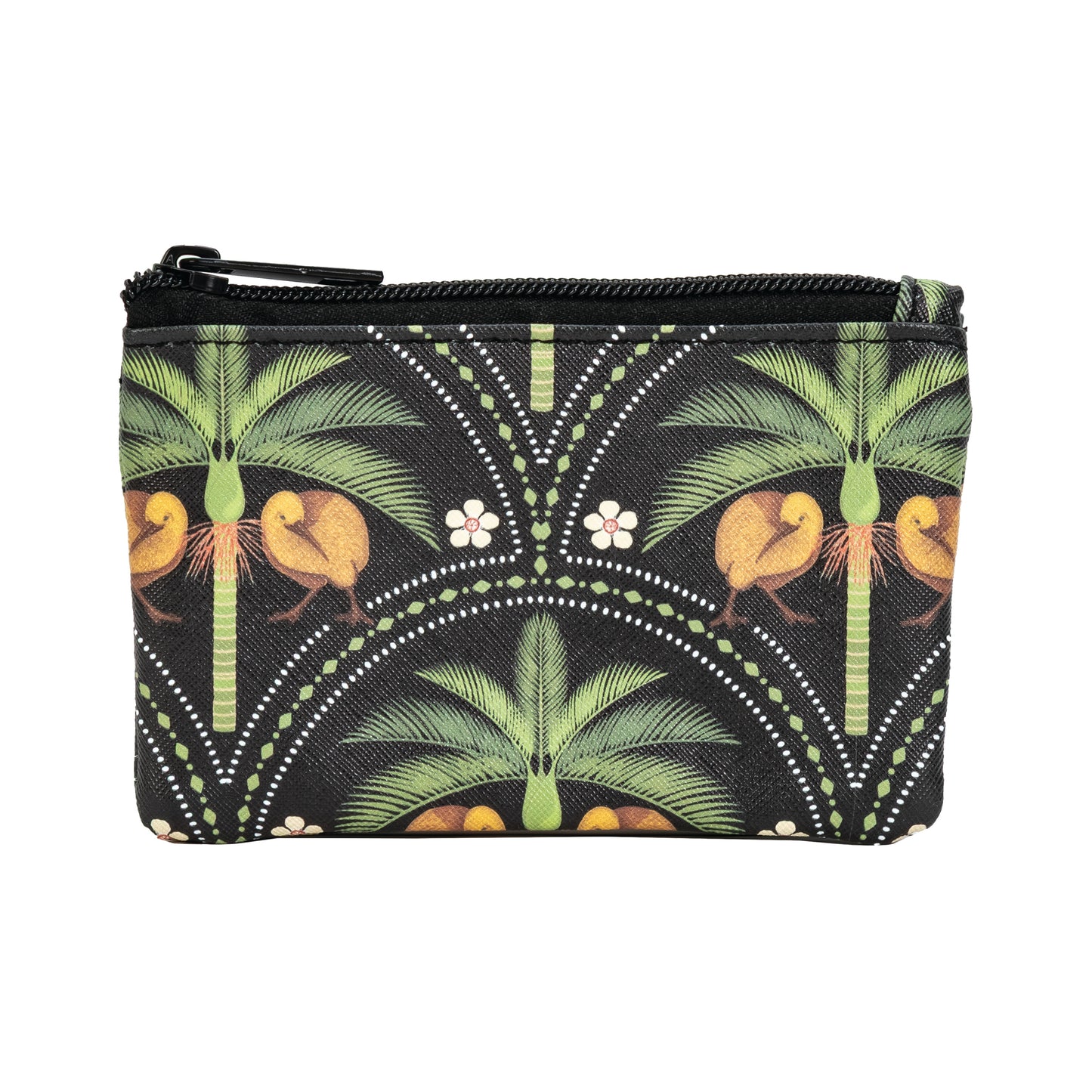 CPKTNB - Coin Purse Kiwi Tropics with Nikau's Black