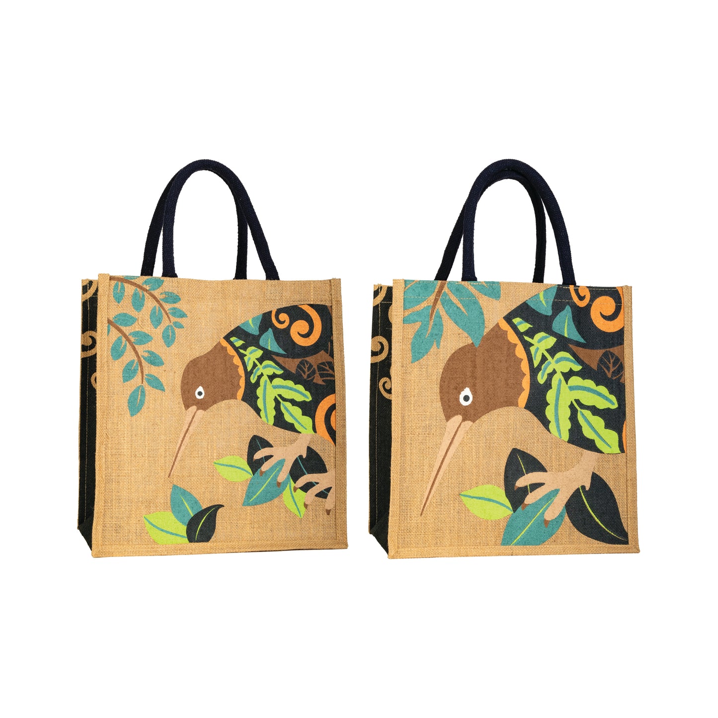 HBKL - Hessian Bag Printed Kiwi and Leaves