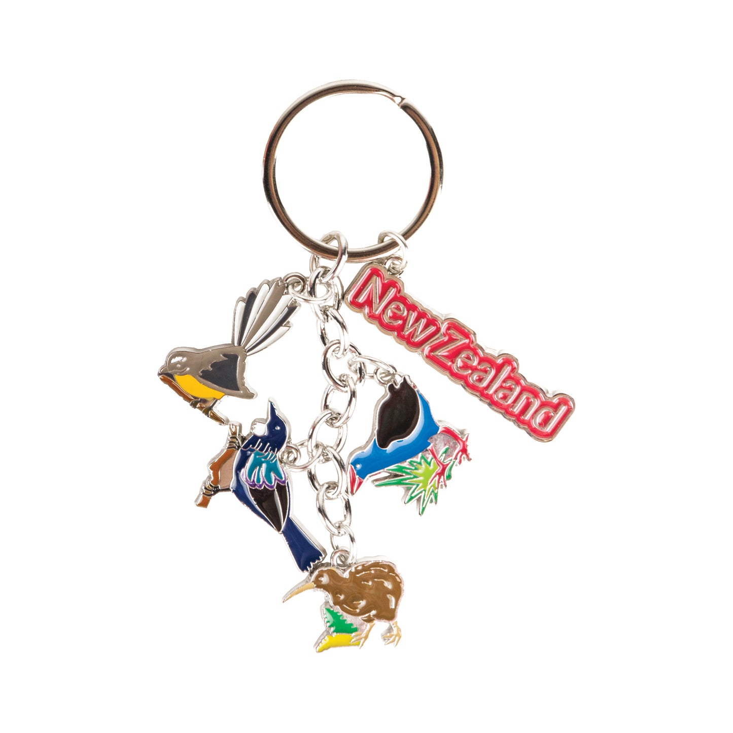 KR123 - Keyring Metal 5 Charm Birds