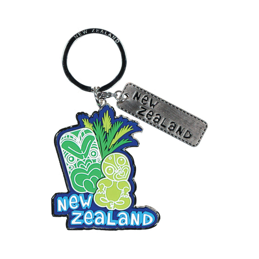 KR152 - Keyring with PVC Tiki & Teko Blue