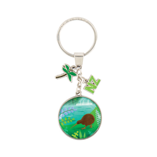 KR157 - Keyring Metal NZ Scene Kiwi