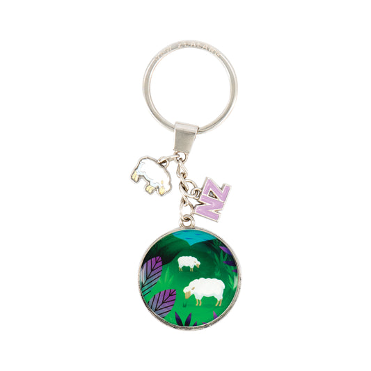 KR158 - Keyring Metal NZ Scene Sheep