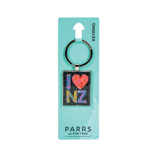 KR174 - Keyring Metal Kia Ora Florals I Luv NZ