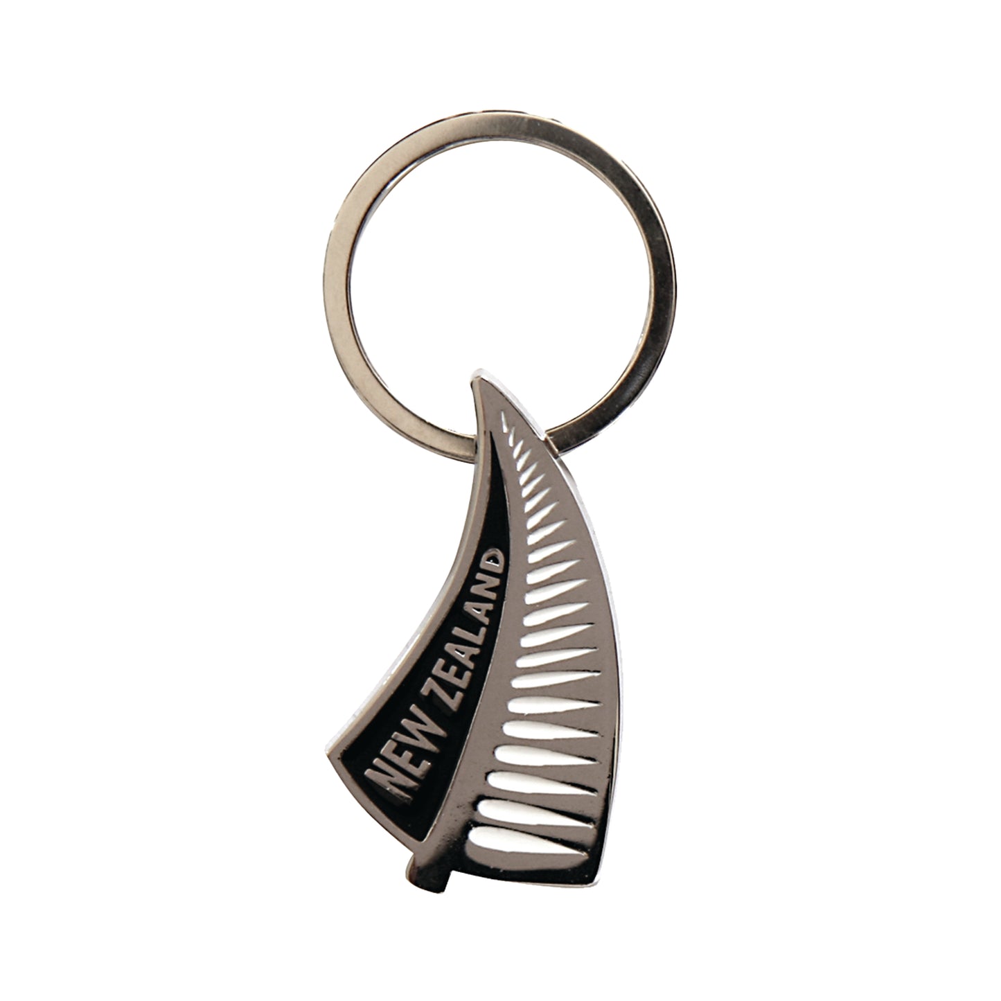 KR90 - Keyring Metal Silver Fern