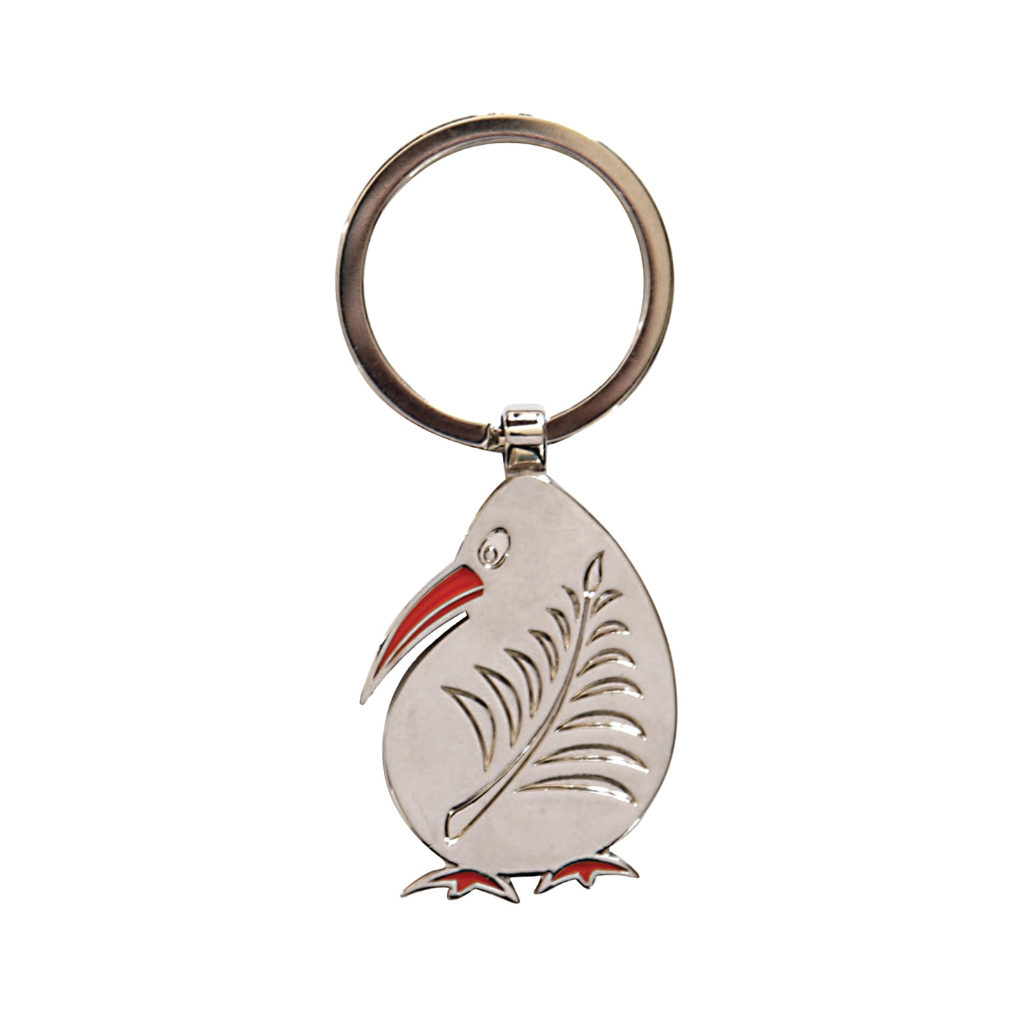 KR92 - Keyring Metal Kiwi with Fern