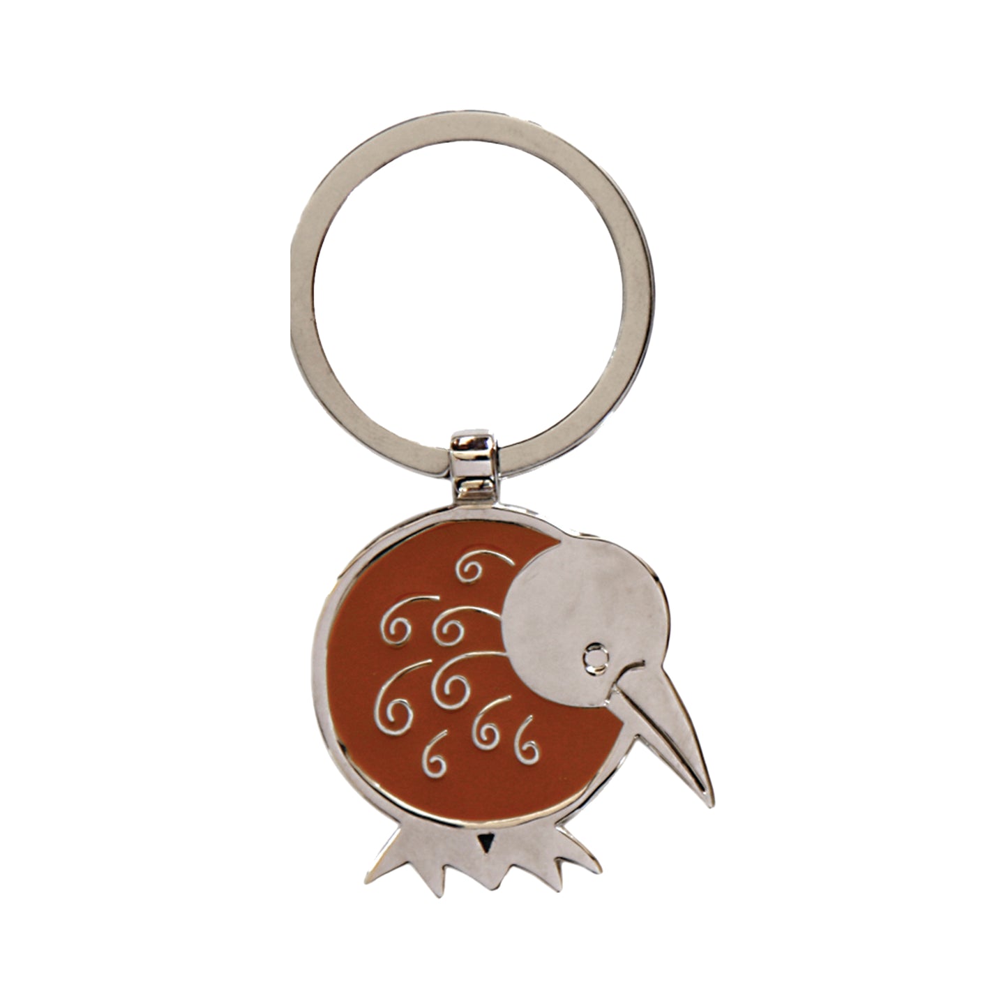 KR93 - Keyring Metal Kiwi - Brown