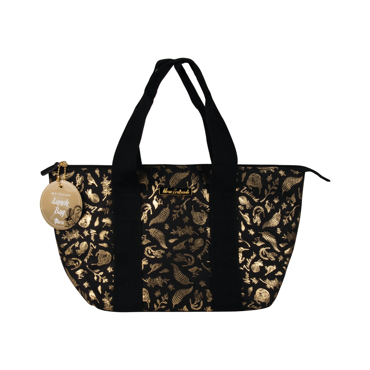 LBBGB - Lunch Bag Black and Gold Birds