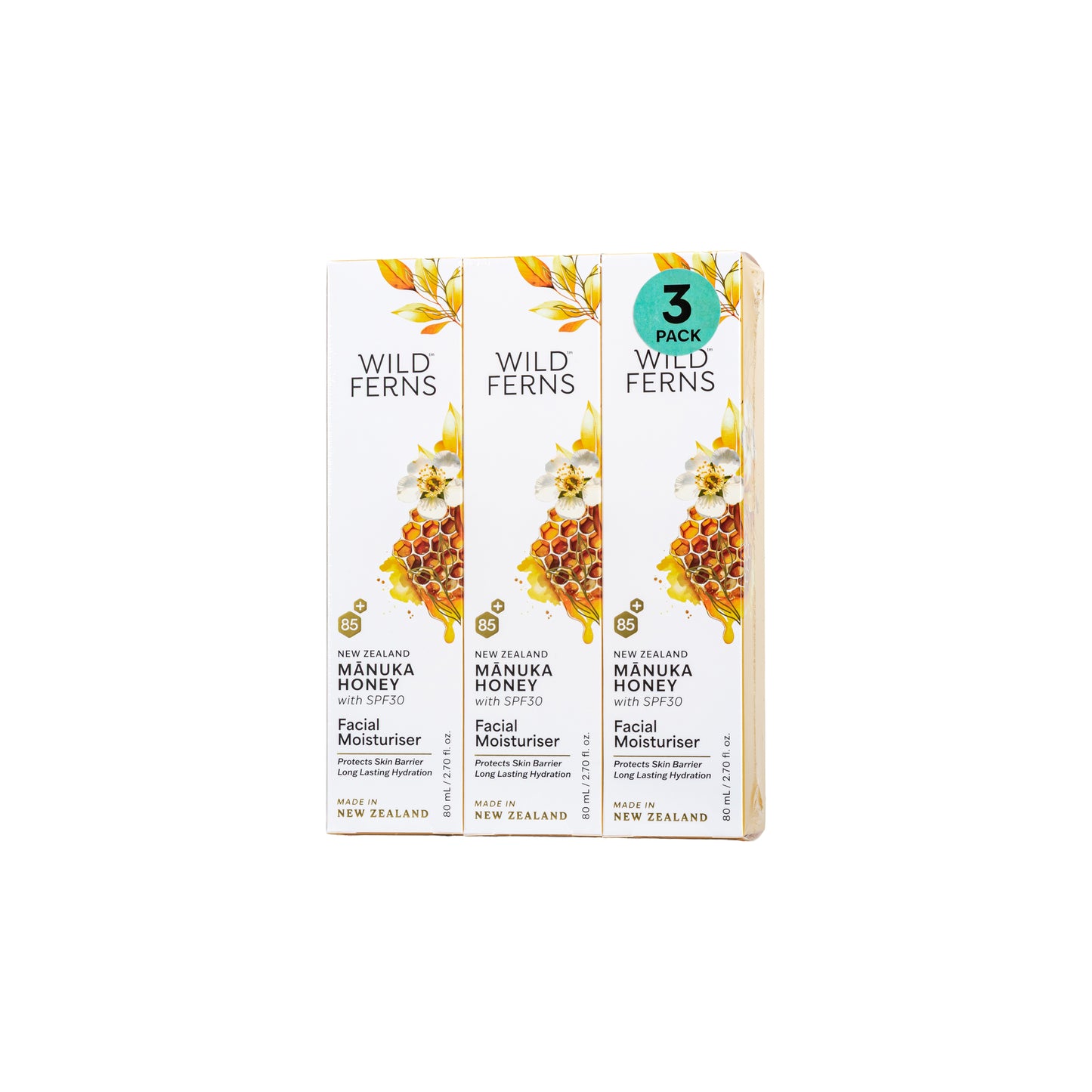 MHMS3 - Mānuka Honey Moisturiser | 80ml 3pk