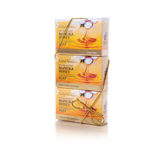 MNGS3A - Manuka Honey Guest Soap 40G 3Pk W/Acetate Sleeve