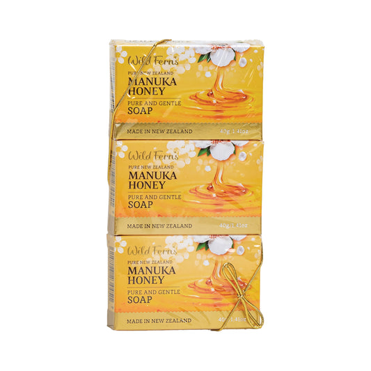 MNGS3A - Manuka Honey Guest Soap 40G 3Pk (with ribbon)