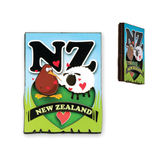 MW3KS - Magnet Wooden 3D Kiwi & Sheep