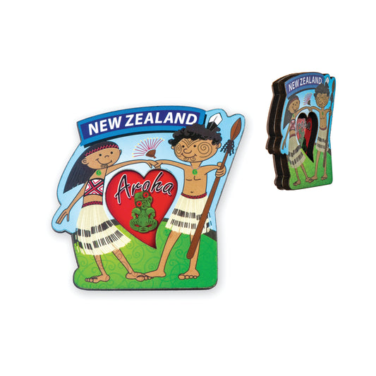 MW3MBG - Magnet Wooden 3D Maori Boy Girl