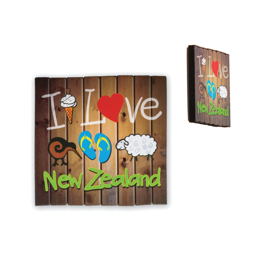 MW3NZ - Magnet Wooden 3D I Heart NZ