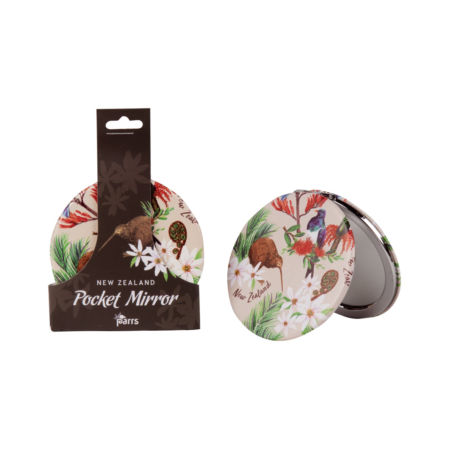 PMBFB - Pocket Mirror Birds Flower Beige