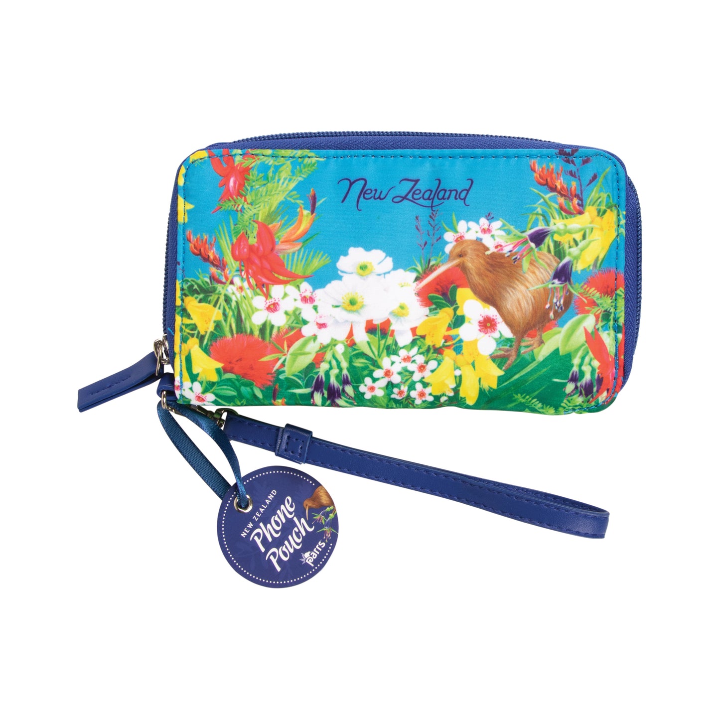 PPKFB - Phone Pouch Kiwi Flower Blue