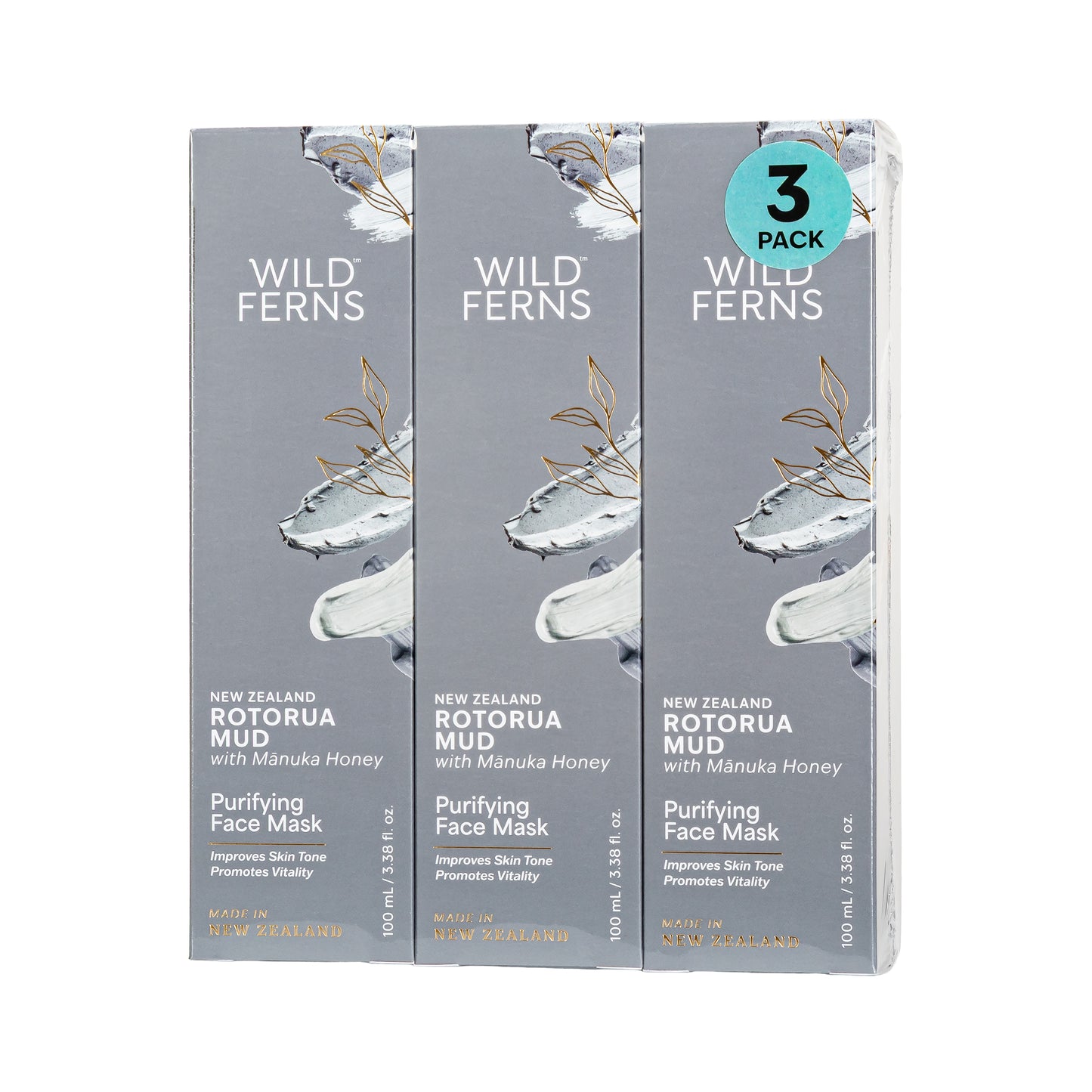 ROPFM3 - Rotorua Mud Purifying Face Mask | 100ml 3pk