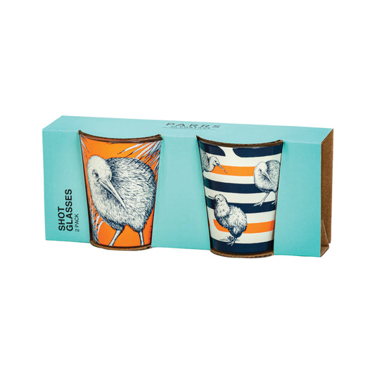 SHKIS2 - Shot Glass Kiwi Stripe Set of 2