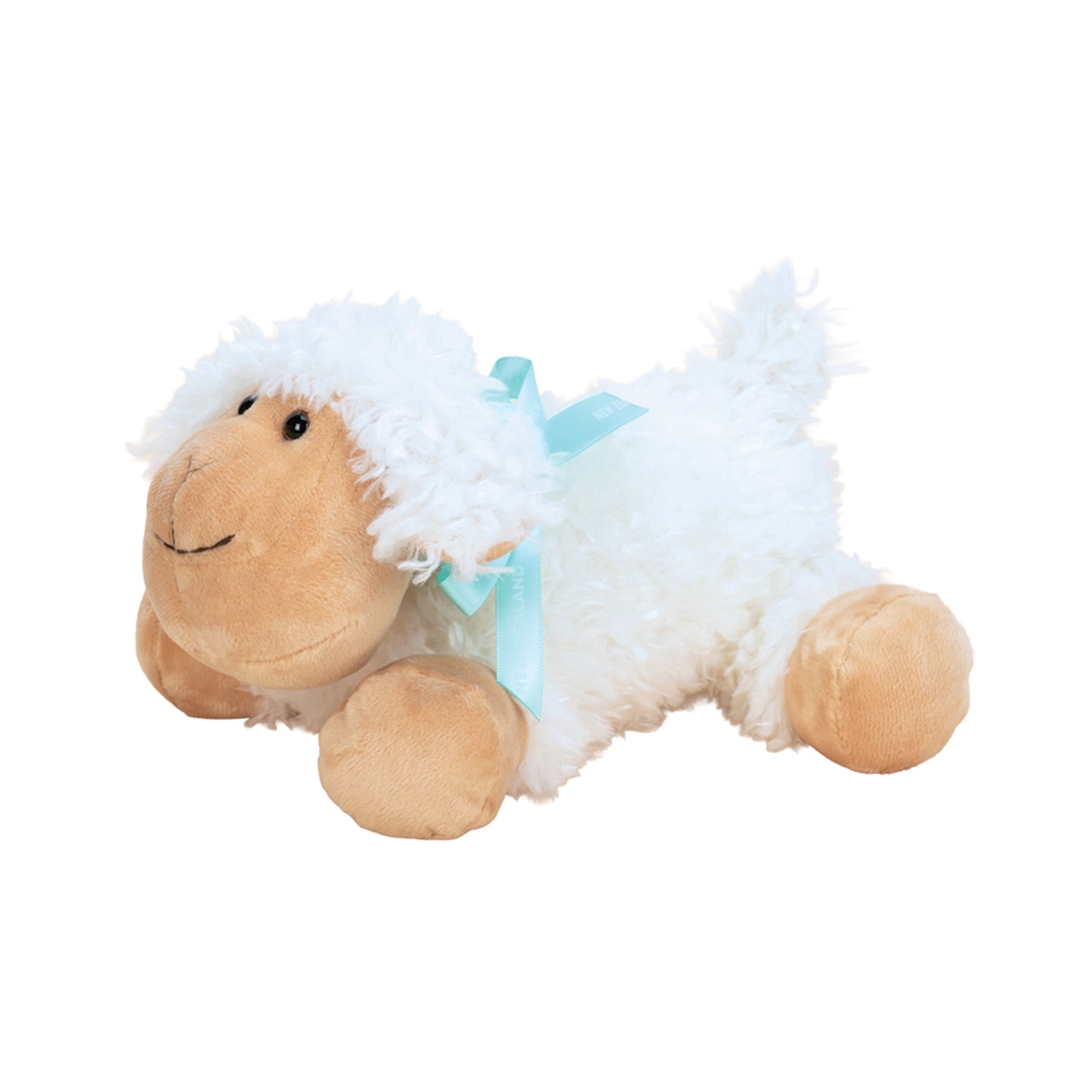 STLCS - Sheep Toy Lying Cream w/Ribbon Small 7"