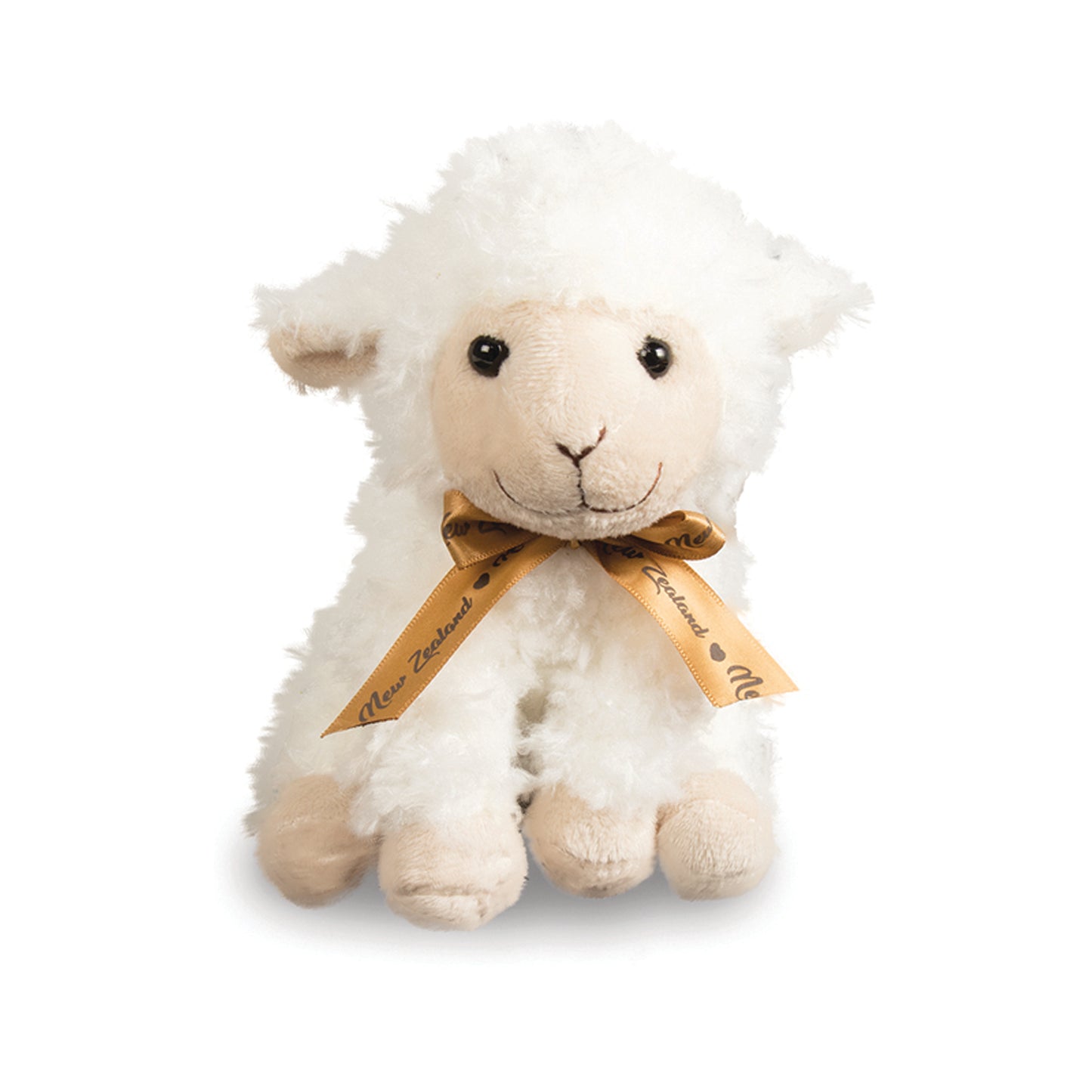 STTR - Sheep Toy Sitting with Tan Ribbon