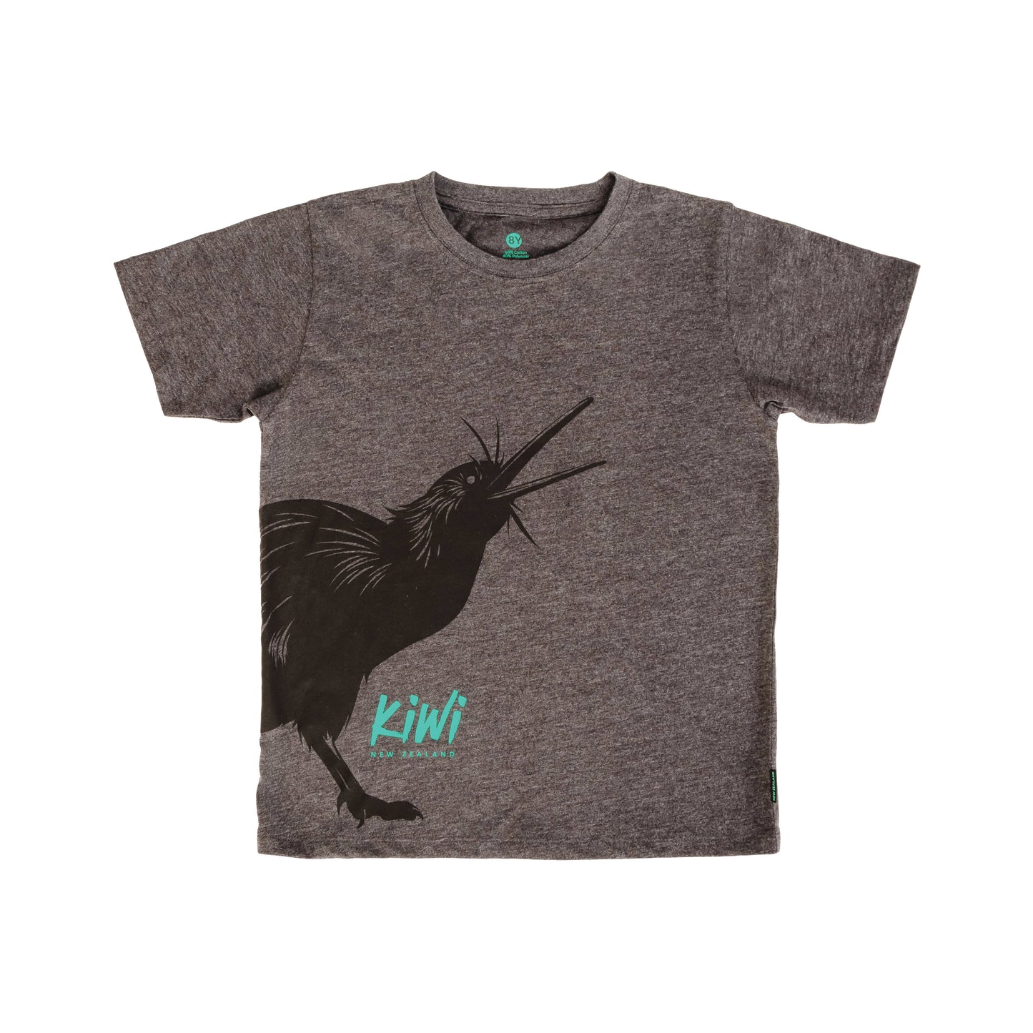 TCKIGM8 - T-Shirt Child Kiwi Dark Grey Marle Size 8