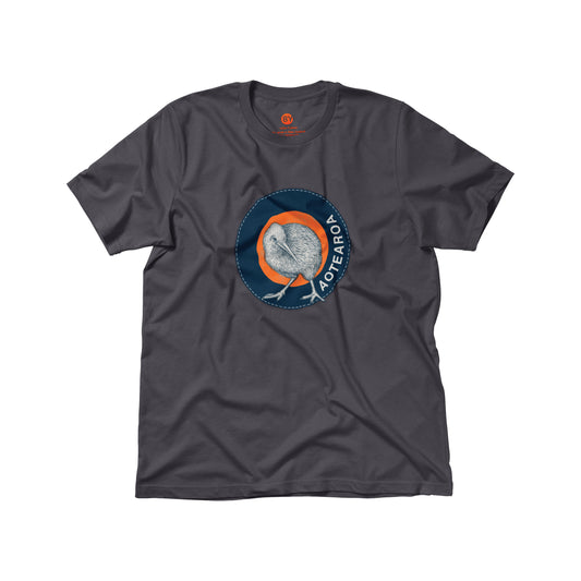 TCKISC6 - T-shirt Child Kiwi Stripe Charcoal Size 6