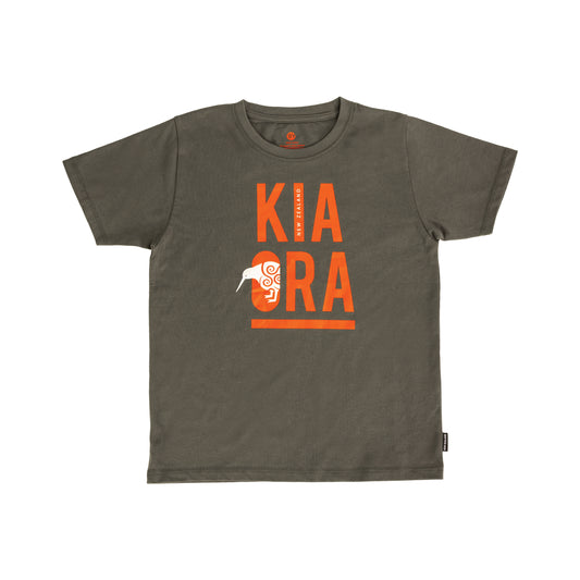 TCKOC6 - T-Shirt Child Kia Ora Charcoal Size 6