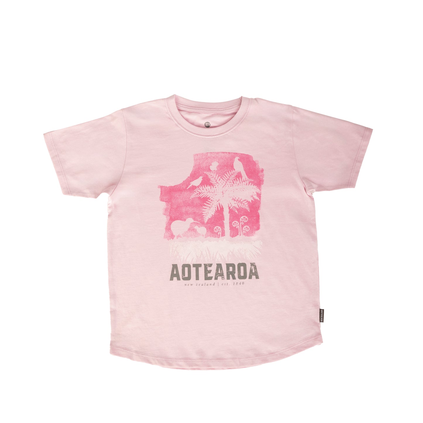 TCKPP10 - T-Shirt Child Kiwi And Ponga Pink Size 10