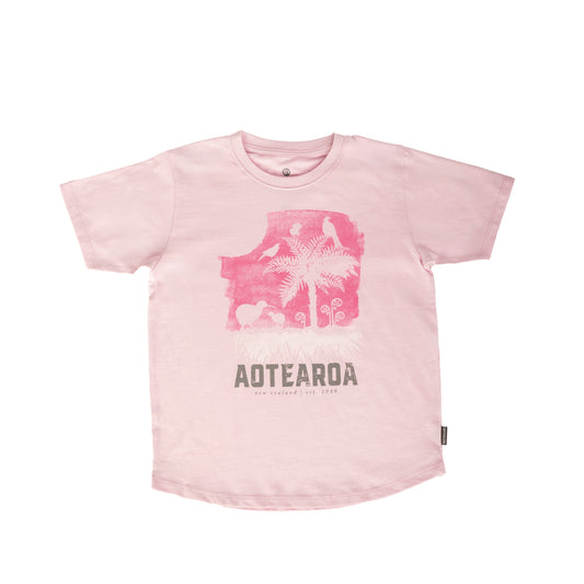 TCKPP6 - T-Shirt Child Kiwi And Ponga Pink Size 6