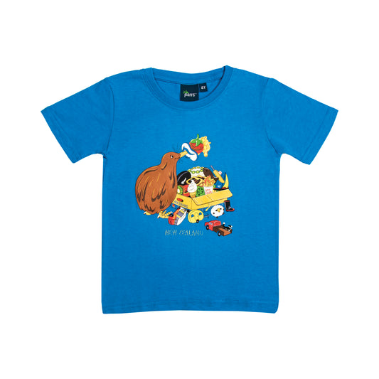 TCKTB0 - T-Shirt Childs Kiwi with Toys Blue 0