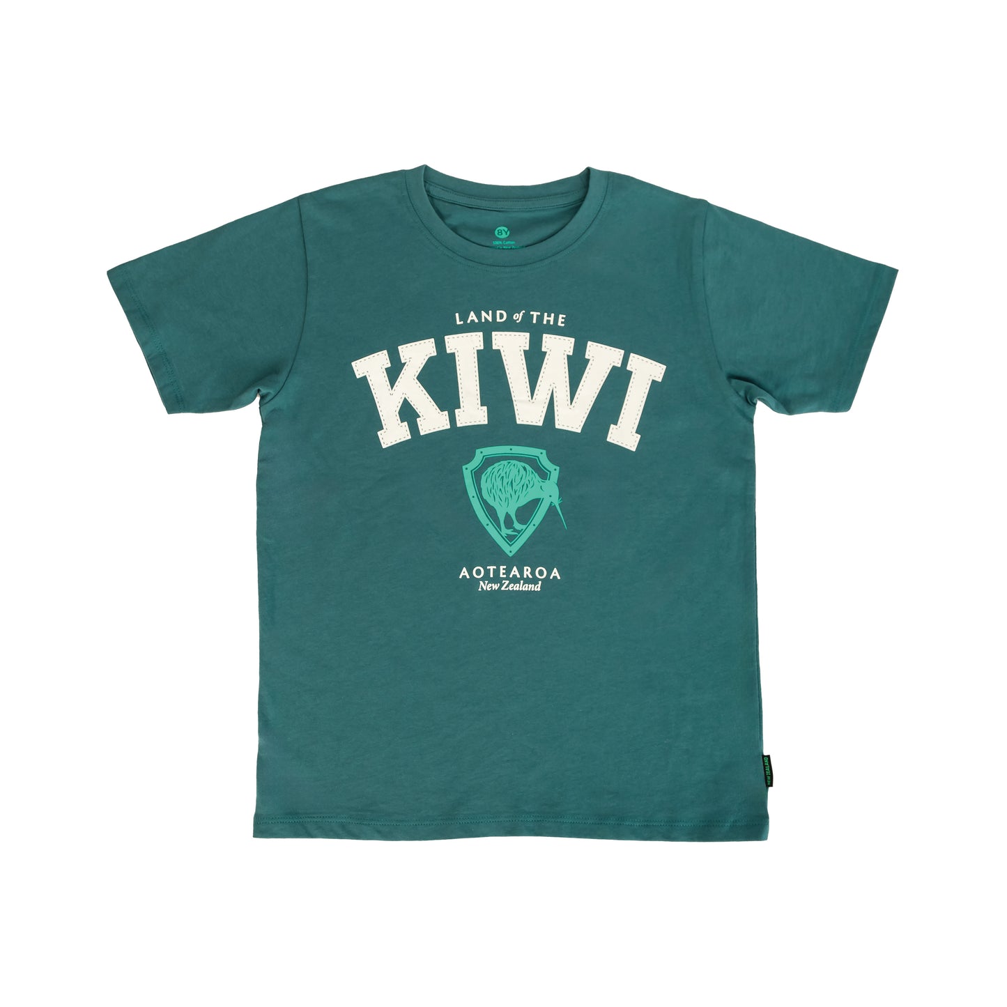 TCLKP10 - T-Shirt Child Land Of The Kiwi Petrol Size 10