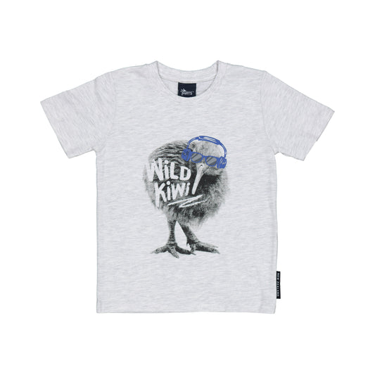 TCWKG8 - T-Shirt Childs Wild Kiwi Grey Marle 8